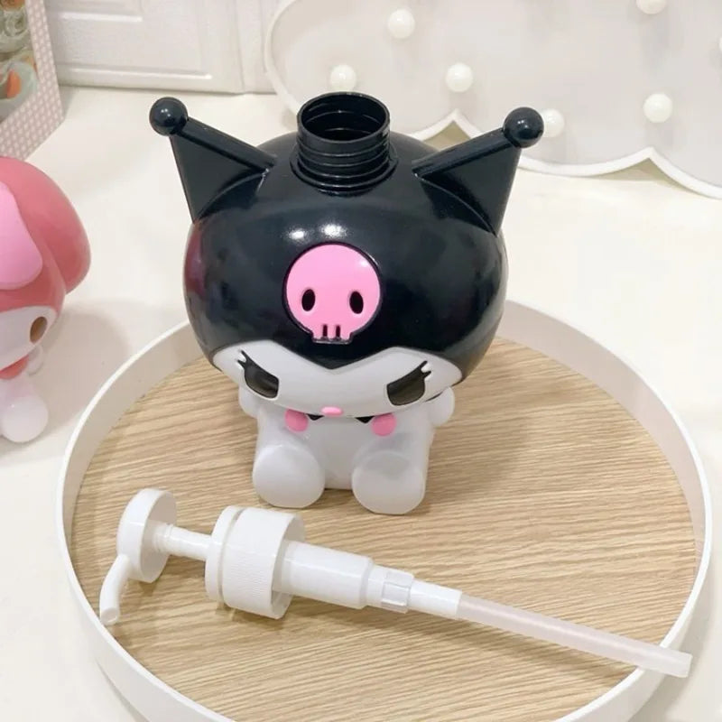 Cute Hello Kitty Figure Soap Dispensers Portable Travel Dispenser Empty Shower Gel Bottles Bathroom Anime Merchandise Decoration