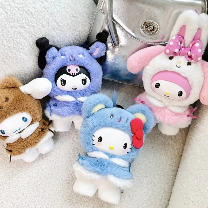 Genuine Miniso Sanrio Little Cape Series Vinyl Plush Pendant Blind Box Trendy Play Mystery Box Christmas Gift Desktop Ornament