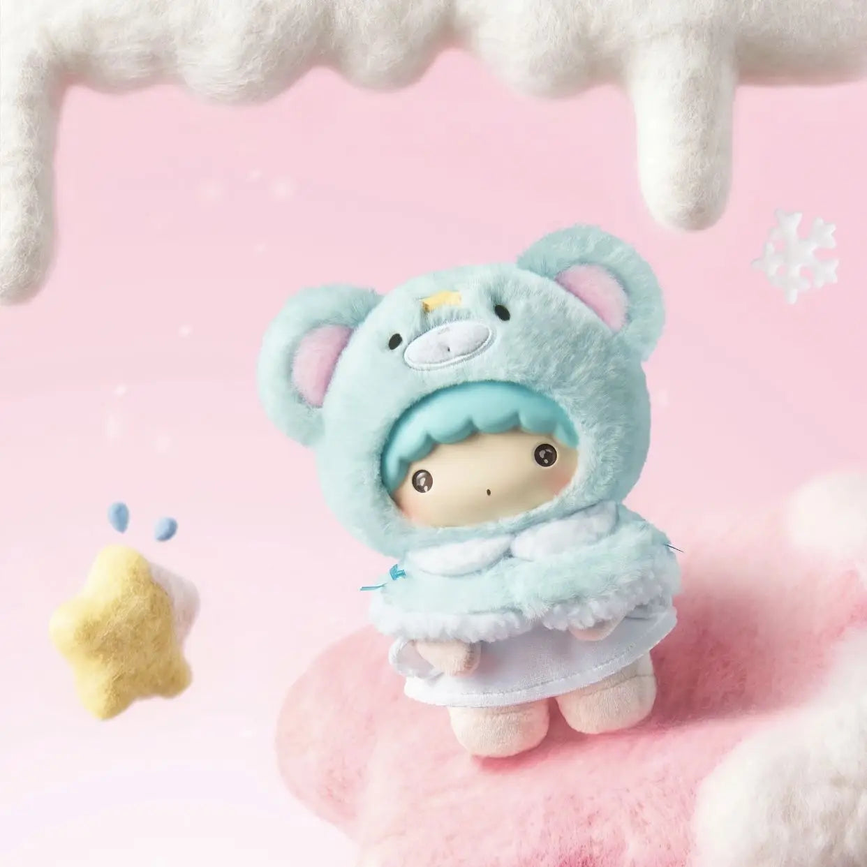 Genuine Miniso Sanrio Little Cape Series Vinyl Plush Pendant Blind Box Trendy Play Mystery Box Christmas Gift Desktop Ornament