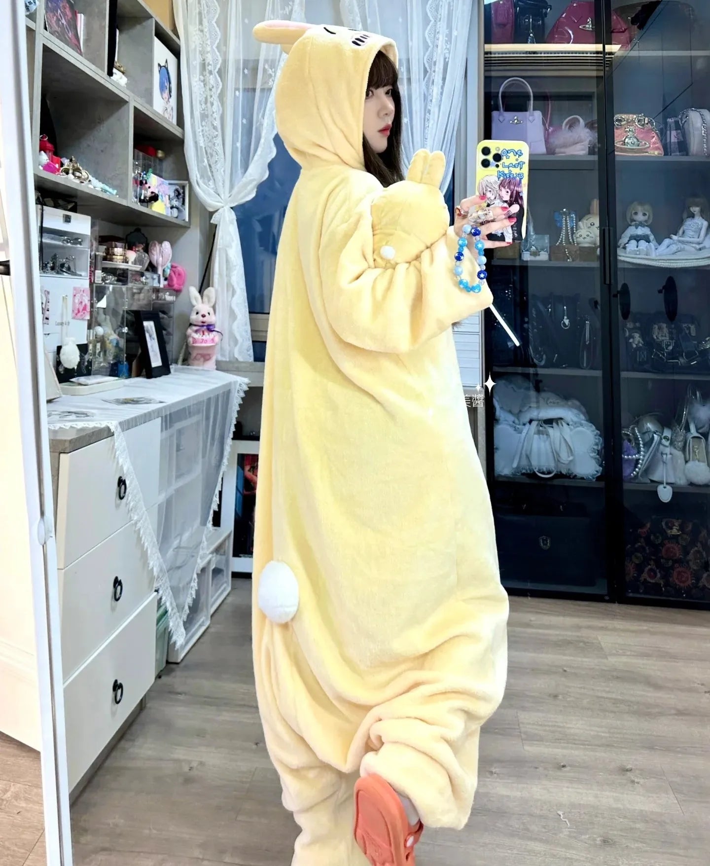 2024 New Cute Cartoon USAgi Hooded Flannel Pajamas Winter New All-in-One Pajamas Home Clothes Girls Birthday Gifts