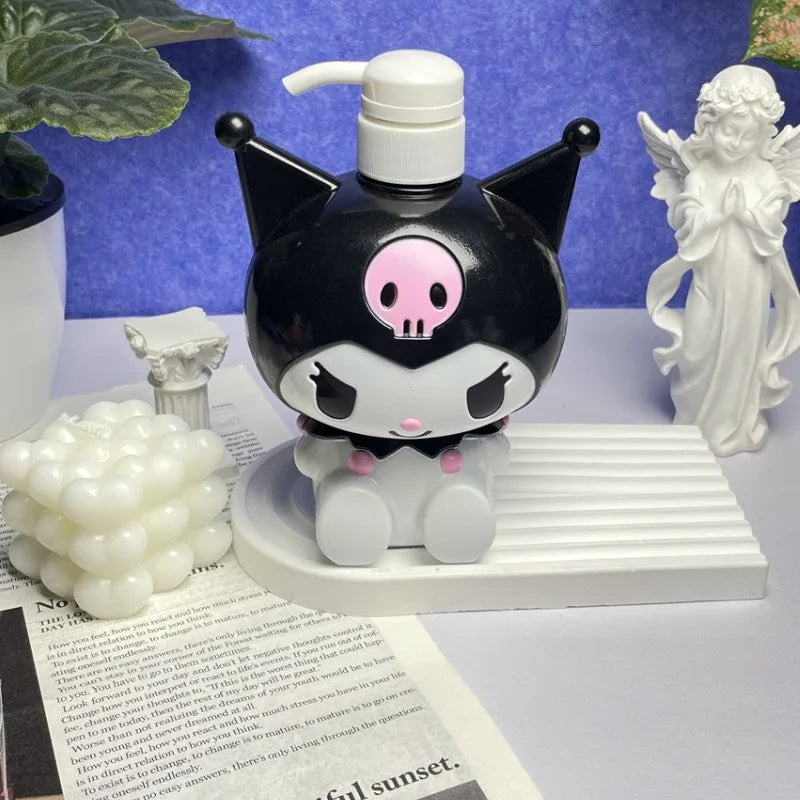 Cute Hello Kitty Figure Soap Dispensers Portable Travel Dispenser Empty Shower Gel Bottles Bathroom Anime Merchandise Decoration