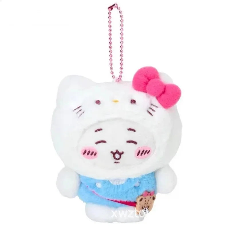 Cartoon Anime Chiikawa Small Hachiware Pendants Plush Toys Stuffed Animals Plush Keychains Christmas Birthday Gift for Kids